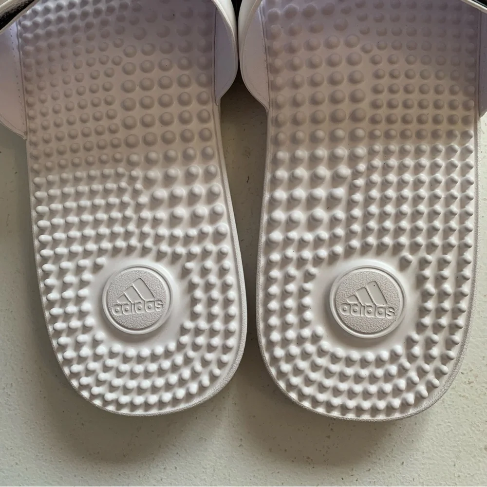 Adidas Adissage Slide Sandals Mens Size 17 Black & White NEW IN BOX